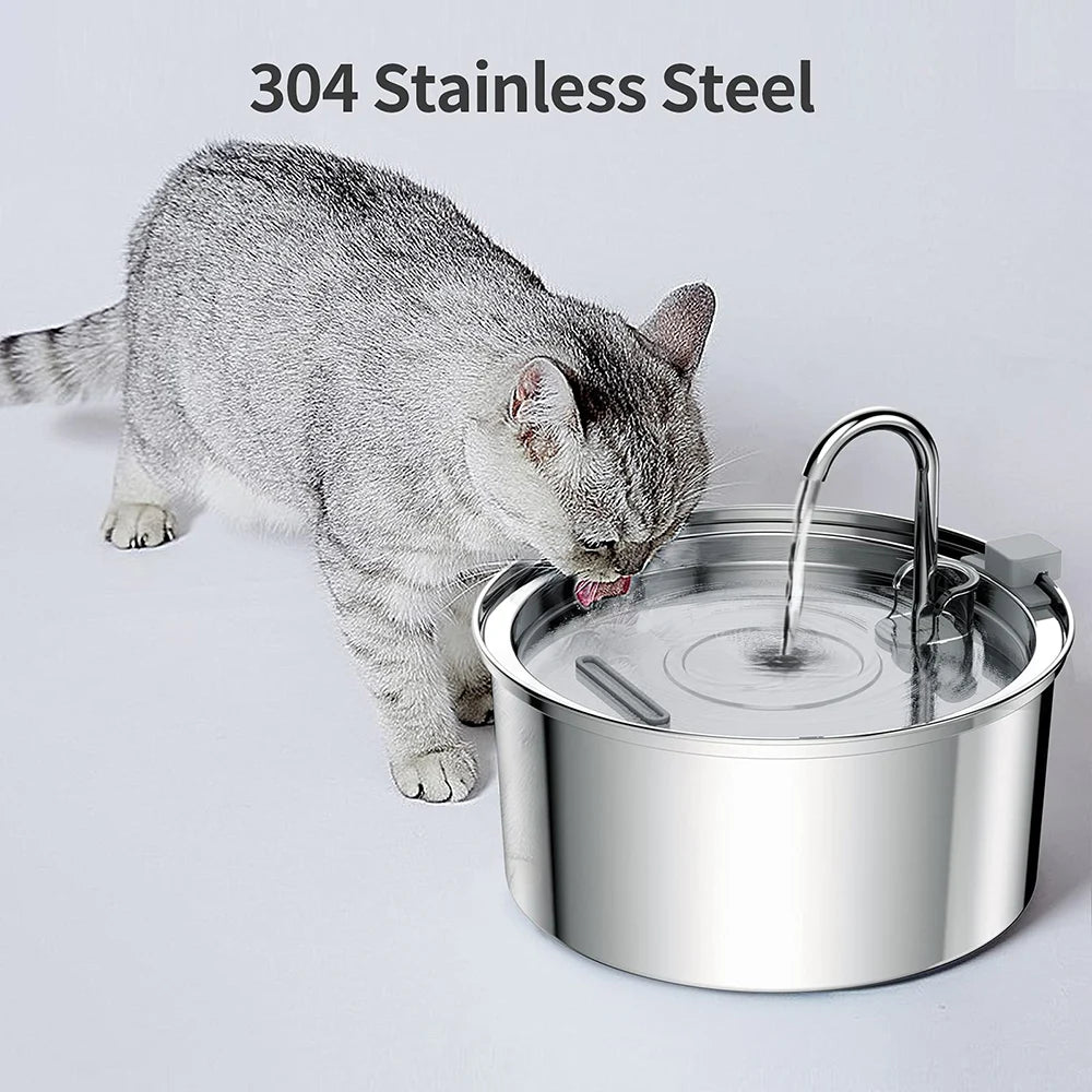 Revolutionary Stainless Steel Automatic Pet Water Fountain - Mute USB Electric Drinking Bowl for Cats and Dogs
