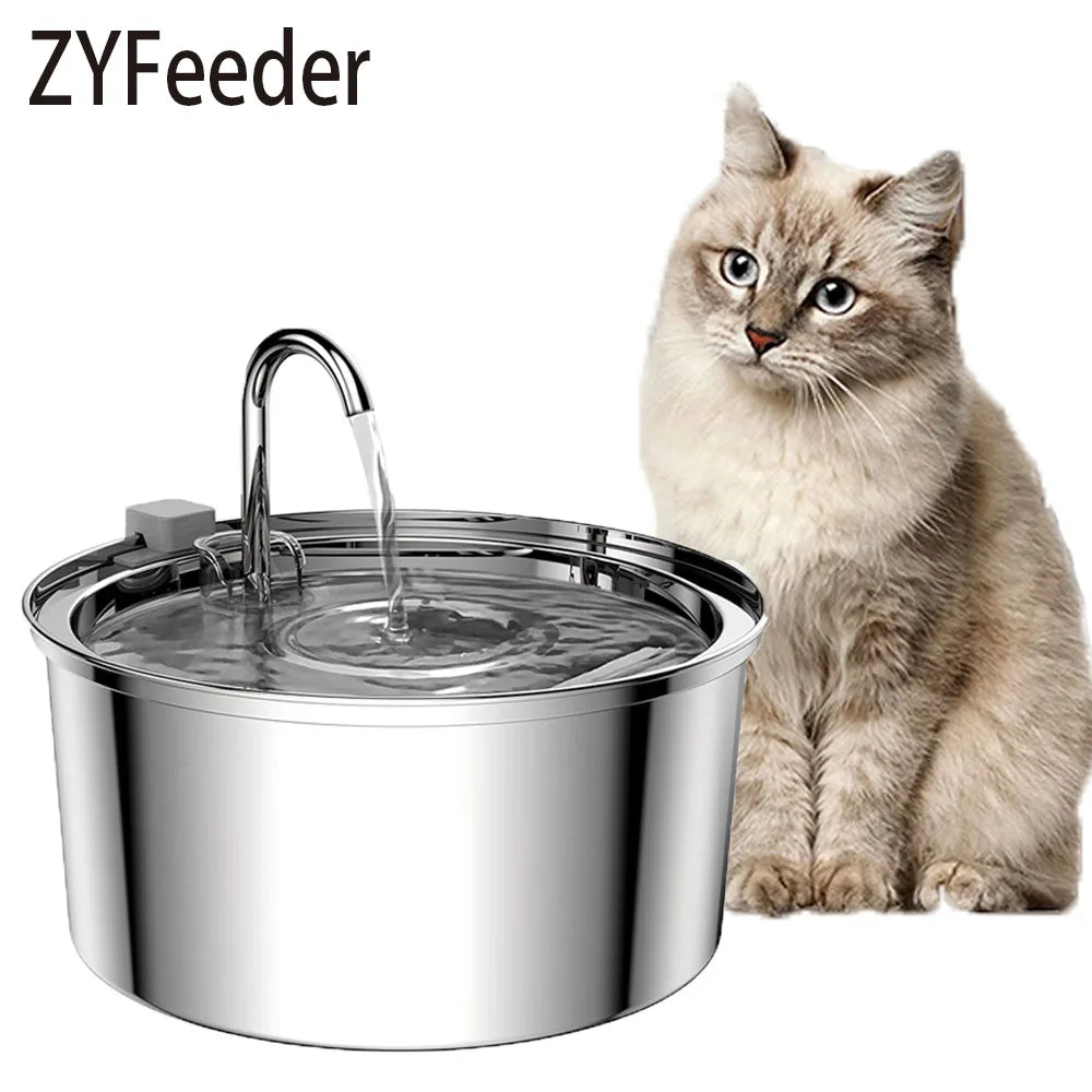 Revolutionary Stainless Steel Automatic Pet Water Fountain - Mute USB Electric Drinking Bowl for Cats and Dogs